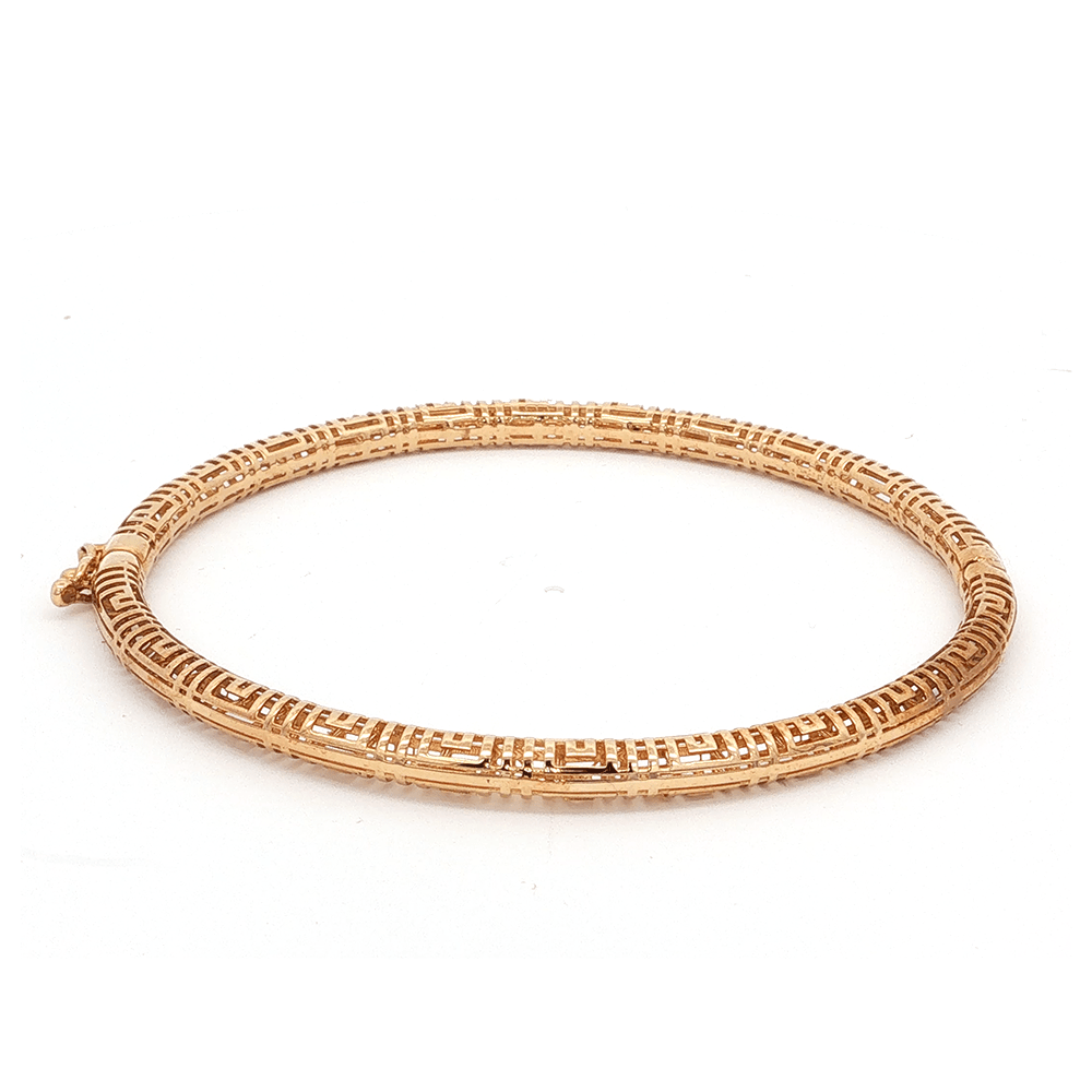 65mm Etched Patterned Bangle in 9kt Yellow Gold Bangles Bevilles 