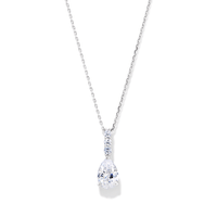 Drop Necklace with Cubic Zirconia in Sterling Silver Pendants Bevilles 