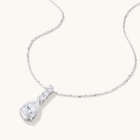 Drop Necklace with Cubic Zirconia in Sterling Silver Pendants Bevilles 
