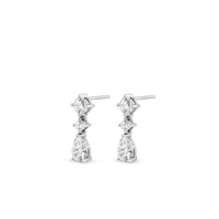 18mm Cubic Zirconia Pear Drop Earring in Sterling Silver Earrings Bevilles 