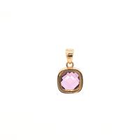 Square Bezel Purple Crystal Pendant in 9kt Gold Pendants Bevilles 