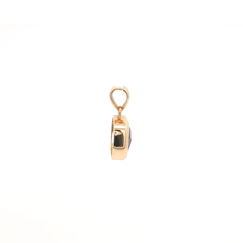 Square Bezel Purple Crystal Pendant in 9kt Gold Pendants Bevilles 