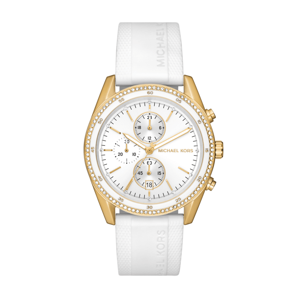 Michael Kors Hadyn Chronograph White Silicone Watch MK7484 Watches Michael Kors 