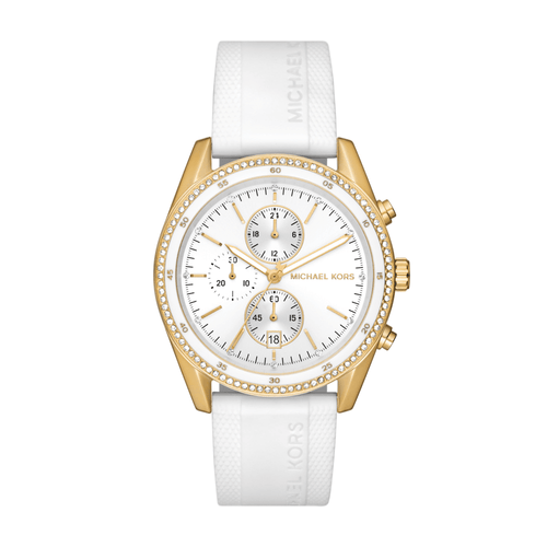 Michael Kors Hadyn Chronograph White Silicone Watch MK7484 Watches Michael Kors 