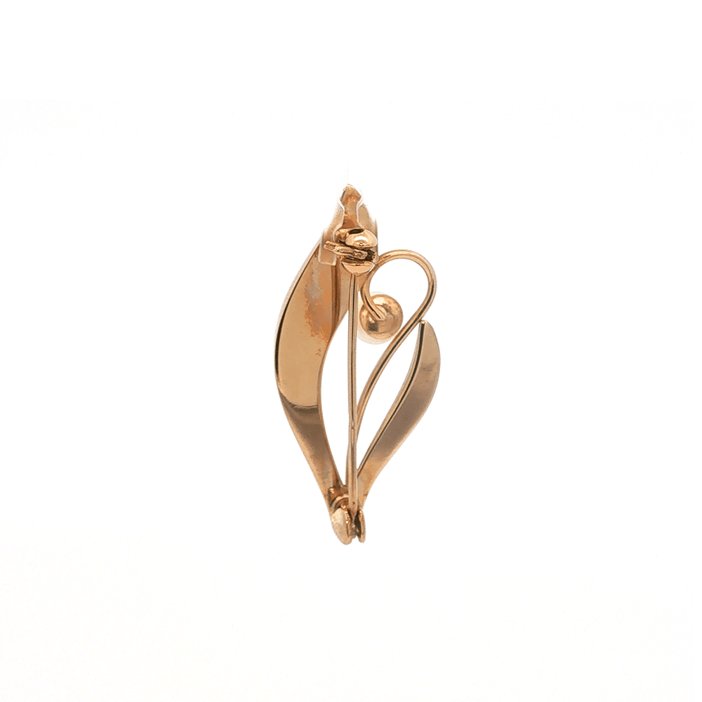 Two-Tone Tulip Broach in 9kt Gold Bevilles 