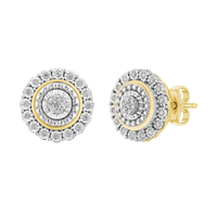 Miracle Halo Stud Earrings with 0.16tw of Diamonds in 9kt Yellow Gold Earrings Bevilles 
