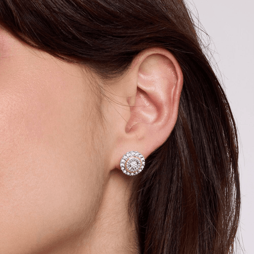 Miracle Halo Stud Earrings with 0.16tw of Diamonds in 9kt Yellow Gold Earrings Bevilles 