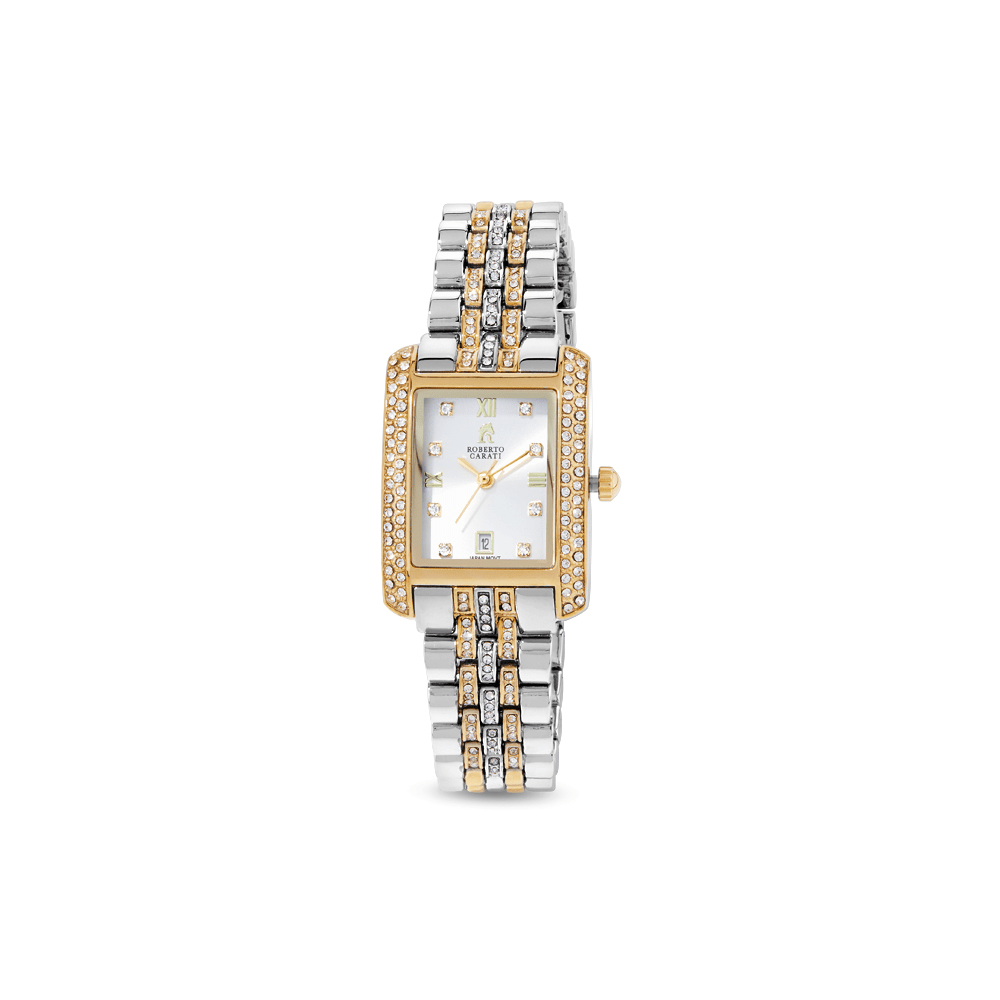 Roberto Carati Marseille Crystal Set Two-Tone Watch Watches Roberto Carati 