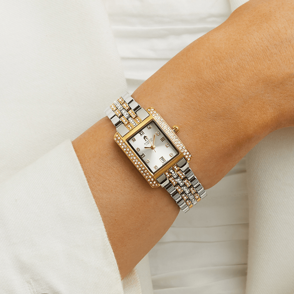 Roberto Carati Marseille Crystal Set Two-Tone Watch Watches Roberto Carati 