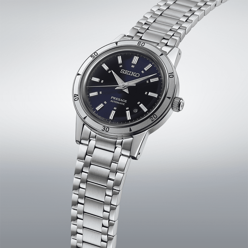 Seiko Analogue Presage Style60's Silver Tone Watch SRPL07J Watches Seiko 