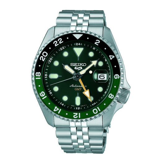 Seiko Automatic GMT 5 Sports Silver Tone Watch SSK035K Watches Seiko 