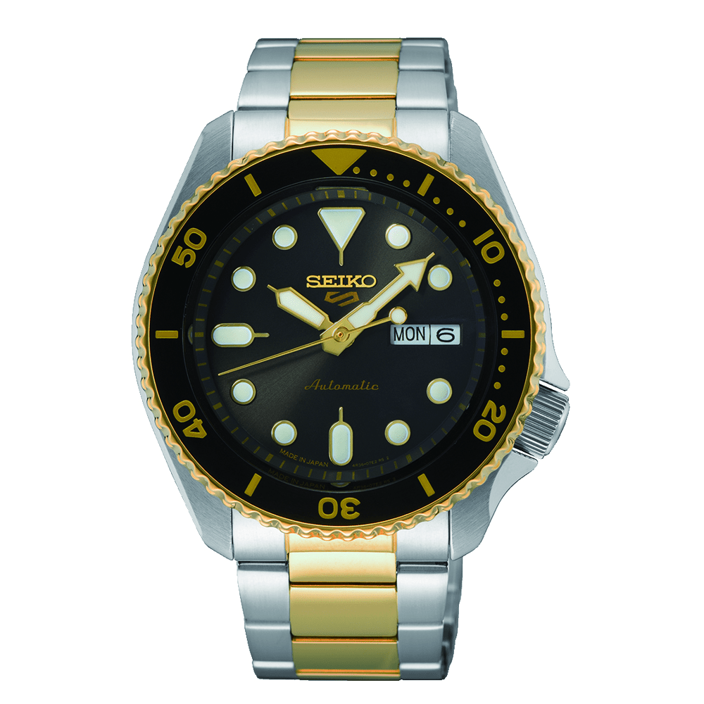Seiko Automatic GMT 5 Sports Two-Tone Watch SRPK22J-8 Watches Seiko 