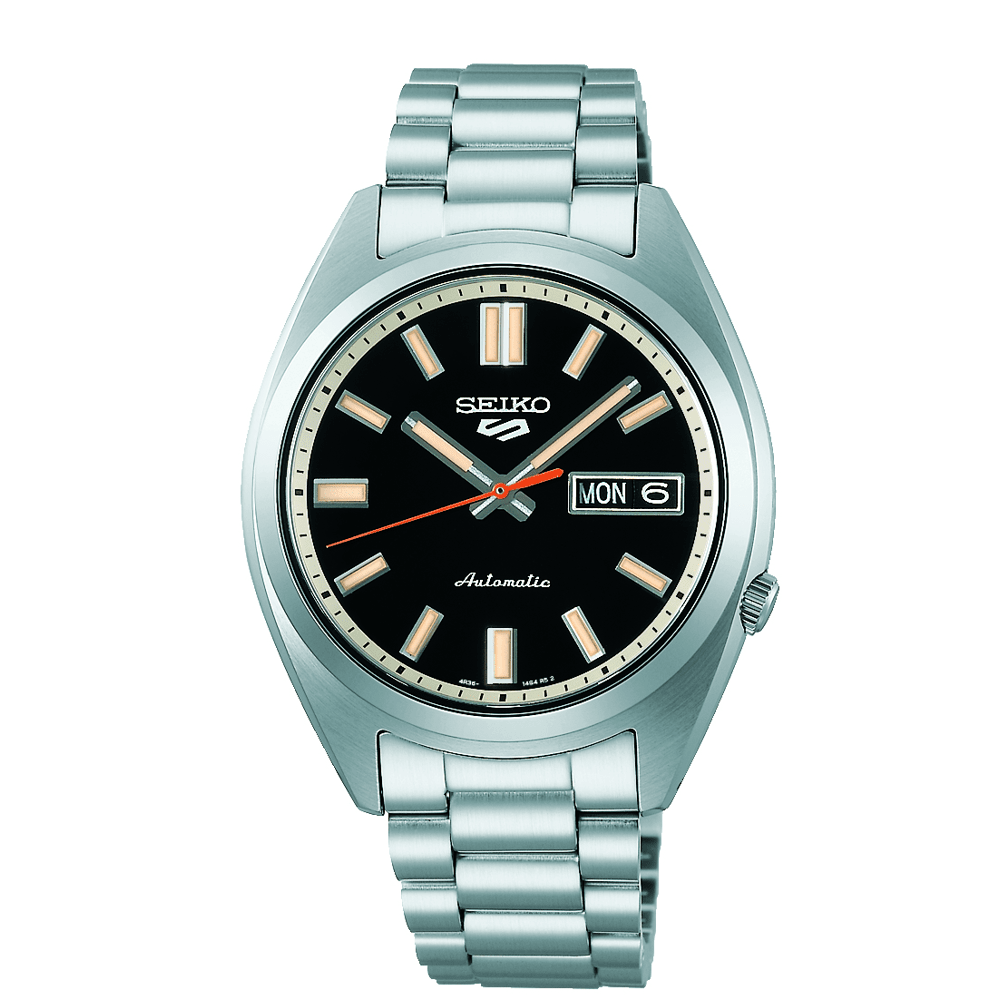 Seiko Automatic 5 Sports Black and Silver Tone Watch SRPK89K Watches Seiko 