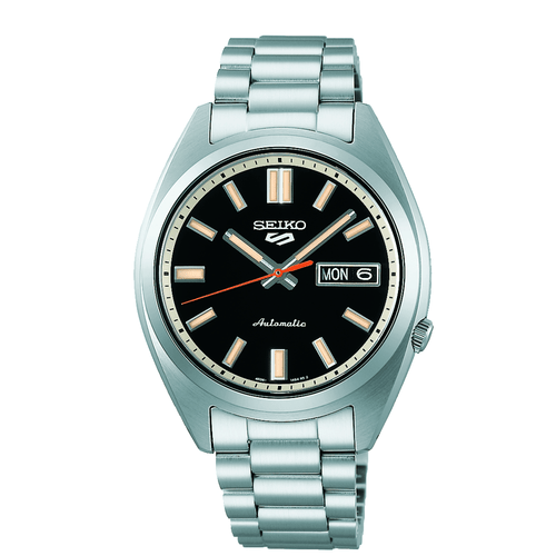Seiko Automatic 5 Sports Black and Silver Tone Watch SRPK89K Watches Seiko 