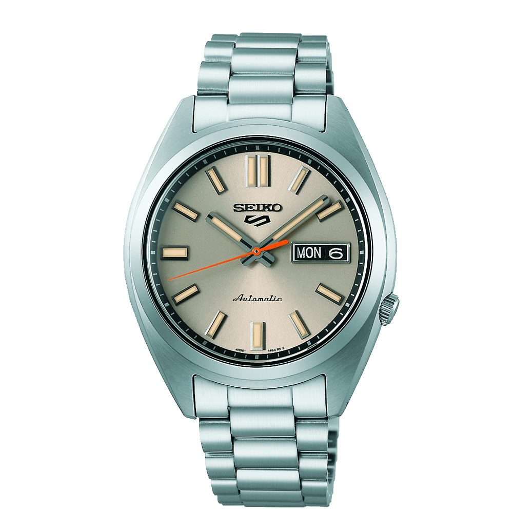 Seiko Automatic 5 Sports Ivory and Silver Tone Watch SRPK91K Watches Seiko 
