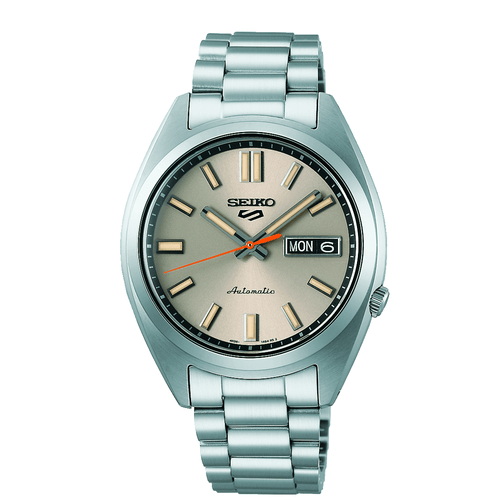 Seiko Automatic 5 Sports Ivory and Silver Tone Watch SRPK91K Watches Seiko 