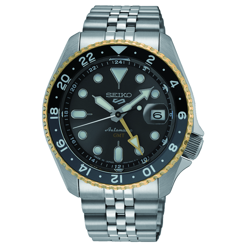 Seiko Automatic 5 Sports GMT Silver Tone Watch SSK021J-8 Watches Seiko 