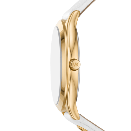 Michael Kors Slim Runway Three-Hand White Leather Watch MK7466 Watches Michael Kors 