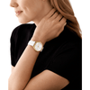 Michael Kors Slim Runway Three-Hand White Leather Watch MK7466 Watches Michael Kors 