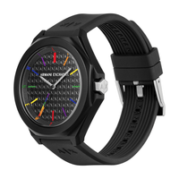 Armani Exchange Three-Hand Black Silicone Watch and Bracelet Set AX7158SET Watches Armani Exchange 