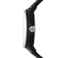 Armani Exchange Three-Hand Black Silicone Watch and Bracelet Set AX7159SET Watches Armani Exchange 