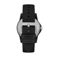 Armani Exchange Three-Hand Black Silicone Watch and Bracelet Set AX7159SET Watches Armani Exchange 