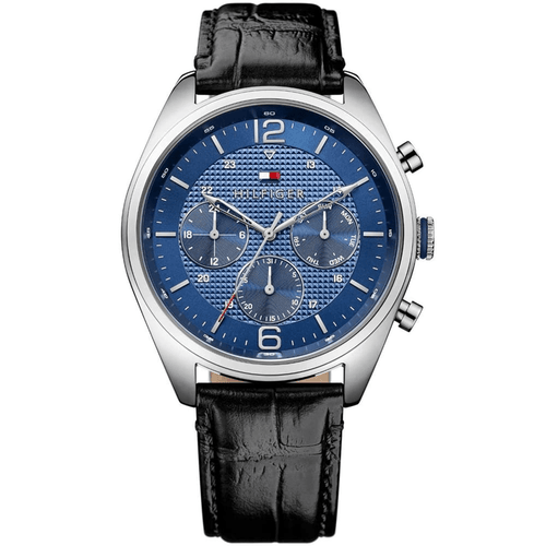 Tommy Hilfiger Corbin Black Leather Navy Dial Men's Watch 1791182 Bevilles Jewellers 