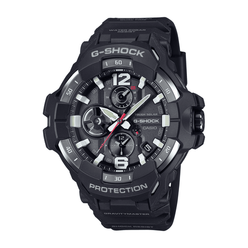Casio G Shock Mog Gravity Master Solar Bluetooth Dual Stopwatch 200M Water Resistant Black Face & Resin Band GRB300-1A Bevilles Jewellers 