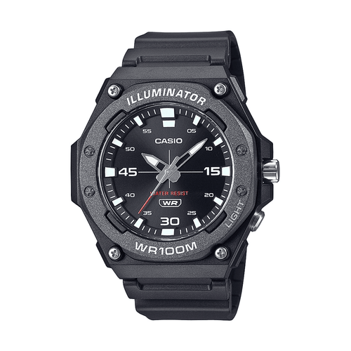 Casio Ana Heavy Duty Led Light 100M Water Resistant Water Resistant Black Face And Resin Band MW620H-1A Watches Casio 
