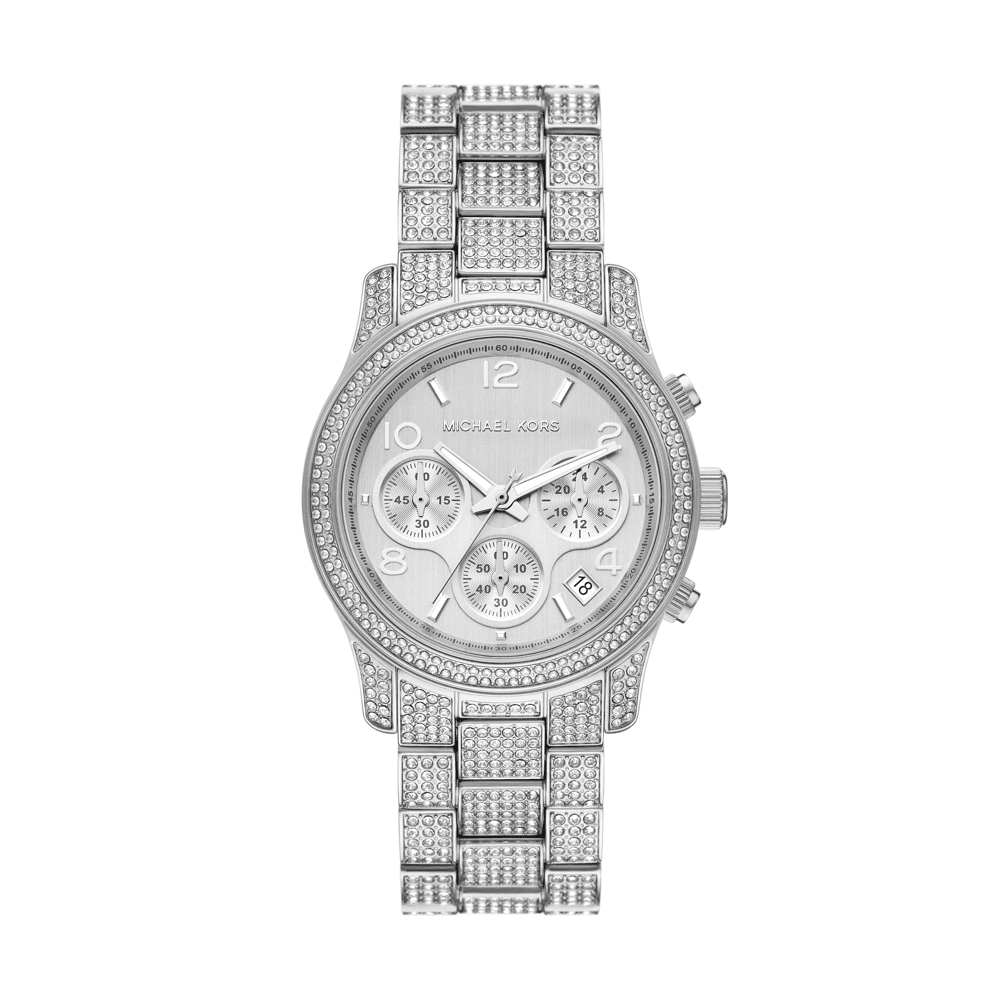 Michael Kors Runway Pav� Silver-Tone Watch mk7434 Watches Michael Kors 