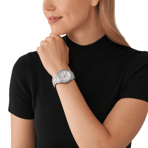 Michael Kors Runway Pav� Silver-Tone Watch mk7434 Watches Michael Kors 