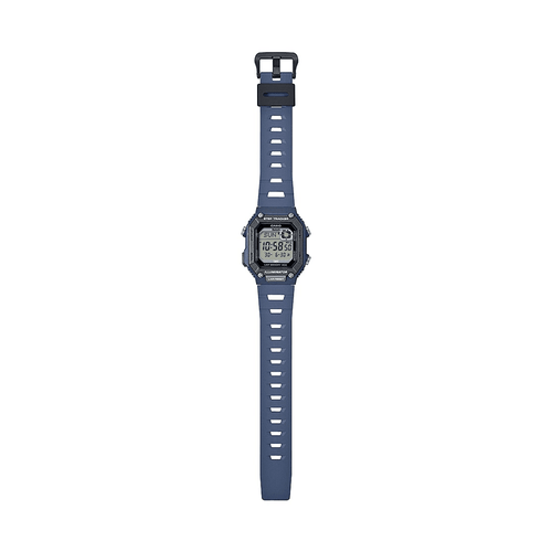Casio Connect Digital Bluetooth Steps Dual Time Stopwatch 200M Water Resistant Blue Case And Resin Band WSB1000-2A Bevilles Jewellers 