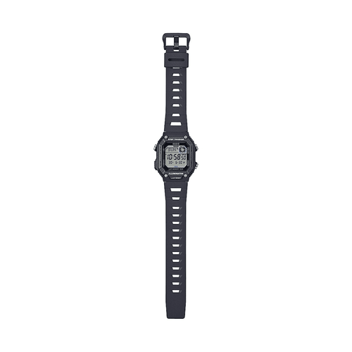 Casio Connect Digital Bluetooth Steps Dual Time Stopwatch 200M Water Resistant Black Case And Resin Band WSB1000-1A Bevilles Jewellers 