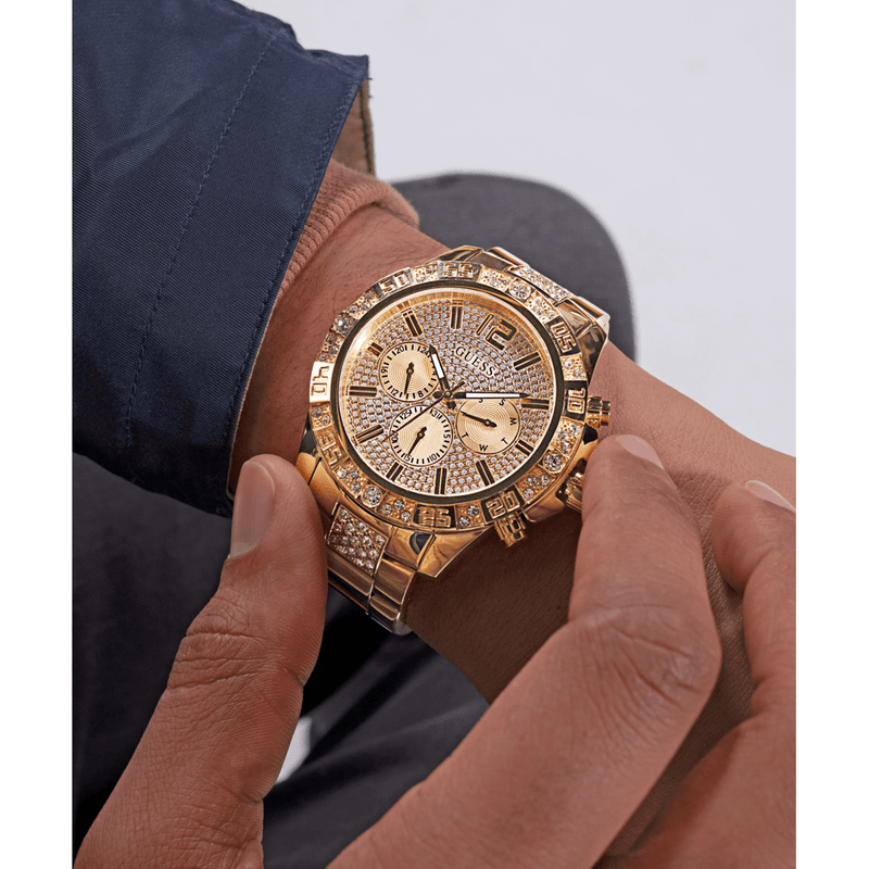Guess Trend Majestic Trend Gold-Tone Multi-function Men's Watch GW0796G2 Watches Bevilles Jewellers 