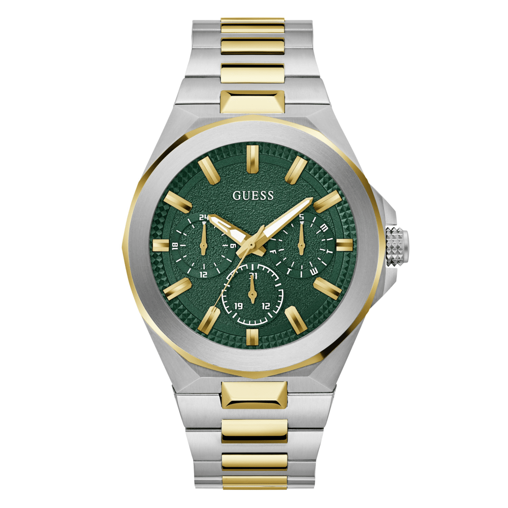 Guess Sport Dashboard Sport Two-Tone Silver and Gold-Tone Men's Watch GW0798G3 Watches Bevilles Jewellers 