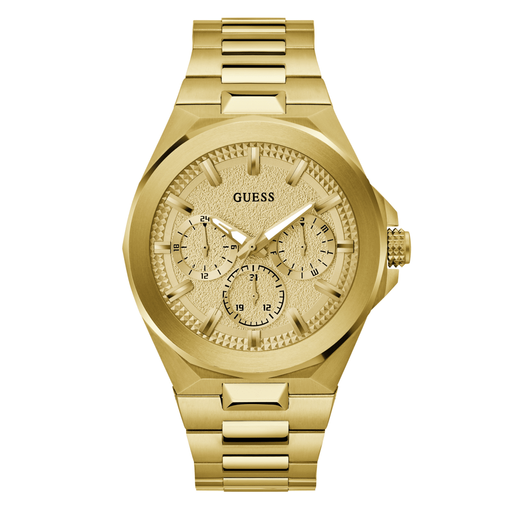 Guess Sport Dashboard Sport Gold-Tone Multi-function Men's Watch GW0798G2 Watches Bevilles Jewellers 