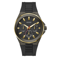 Guess Sport Dashboard Sport Black with Gold-Tone Highlights Men's Watch GW0799G1 Watches Bevilles Jewellers 