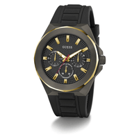 Guess Sport Dashboard Sport Black with Gold-Tone Highlights Men's Watch GW0799G1 Watches Bevilles Jewellers 