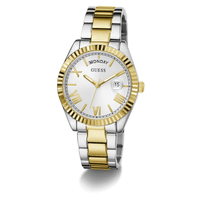 Guess Dress Luna Dress Two-Tone Day/Date Women's Watch GW0308L6 Watches Bevilles Jewellers 
