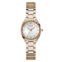 Guess Dress Charlotte Dress Rose Gold-Tone Crystal Bezel Women's Watch GW0767L3 Watches Bevilles Jewellers 
