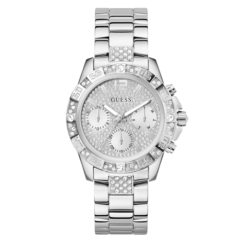 Guess Sport Majesty Sport Silver-Tone Crystal Bezel Men's Watch GW0771L1 Watches Bevilles Jewellers 