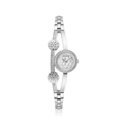 Guess Bejewelled Chloe Bejewelled Silver-Tone Floral Bangle Women's Watch GW0756L1 Watches Guess 