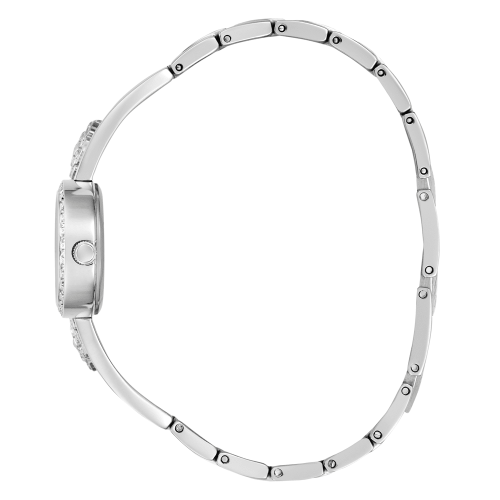 Guess Bejewelled Chloe Bejewelled Silver-Tone Floral Bangle Women's Watch GW0756L1 Watches Guess 