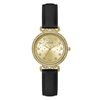 Guess Bejeweled Enchantment Bejeweled Gold-Tone Black Leather Women's Watch GW0764L2 Watches Bevilles Jewellers 