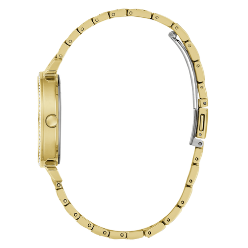 Guess Bejeweled Enchantment Bejeweled Gold-Tone Analogue Women's Watch GW0763L2 Watches Bevilles Jewellers 