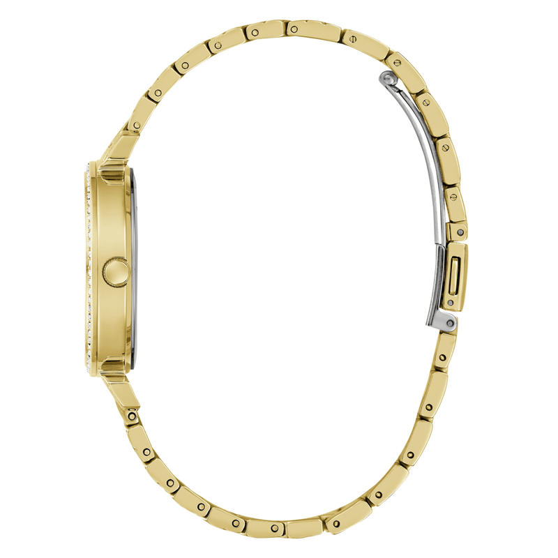 Guess Bejeweled Enchantment Bejeweled Gold-Tone Analogue Women's Watch GW0763L2 Watches Bevilles Jewellers 