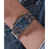 Guess Trend Mod Id Trend Silver-Tone Blue Denim Women's Watch GW0807L1 Watches Bevilles Jewellers 