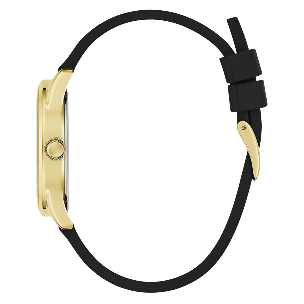 Guess Trend G Stitch Trend Gold-Tone Black Denim Strap Women's Watch GW0755L3 Watches Bevilles Jewellers 