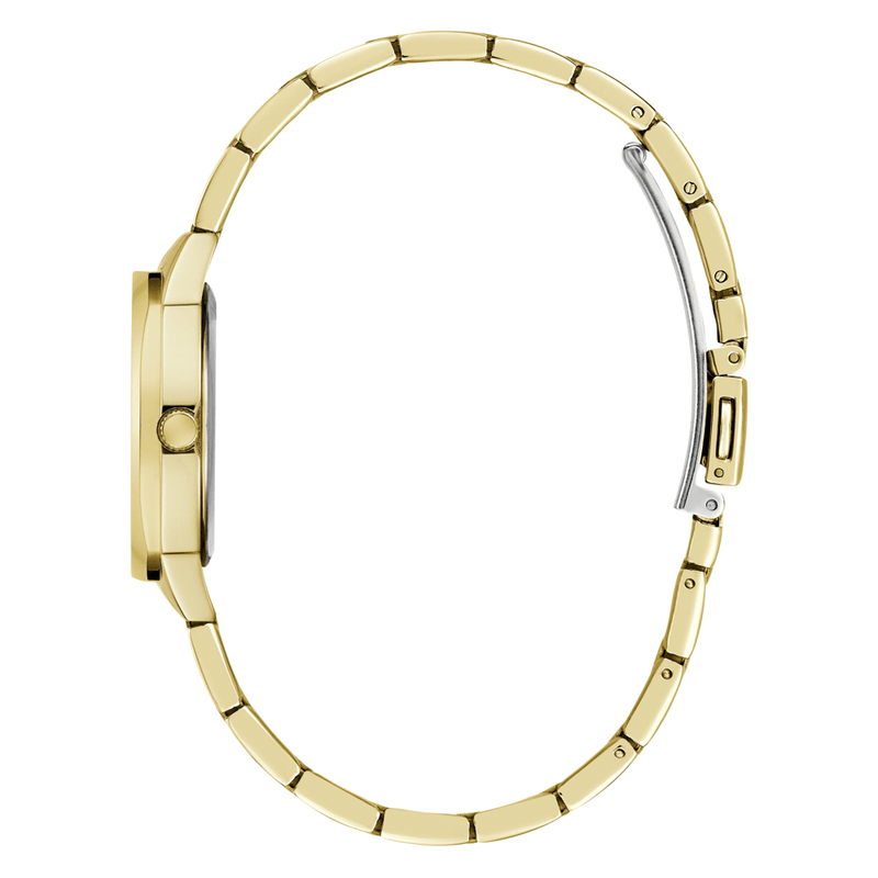 Guess Dress Charlotte Dress Gold-Tone Crystal Bezel Women's Watch GW0767L2 Watches Bevilles Jewellers 
