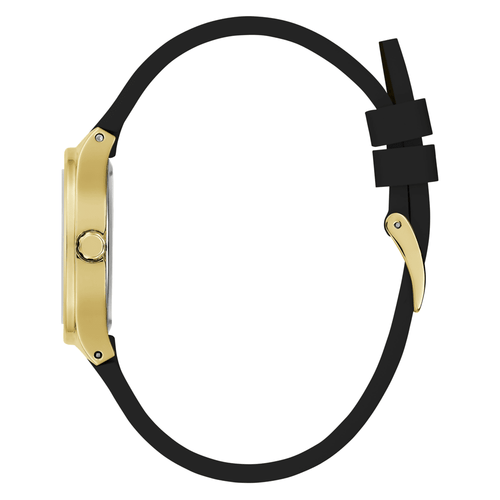 Guess Dress Eve Dress Gold Tone Black Silicone Watch GW0658L1 Watches Guess 